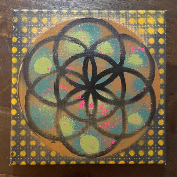 Original stencil art on canvas - Picture 1 of 2